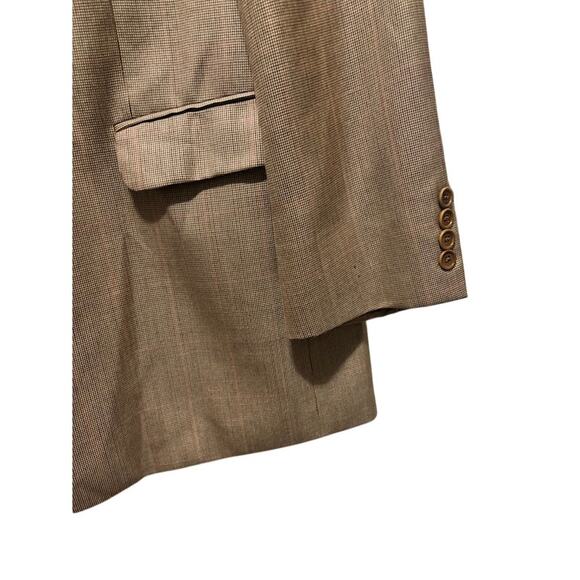 346 Brooks Brothers Silk Wool Plaid Blazer Sport Coat Suit Jacket 46 L Brown Tan - Picture 5 of 13